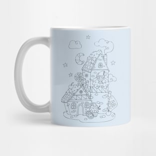 Fairytale castle. Funny princess in the tower.T-shirt for coloring Mug